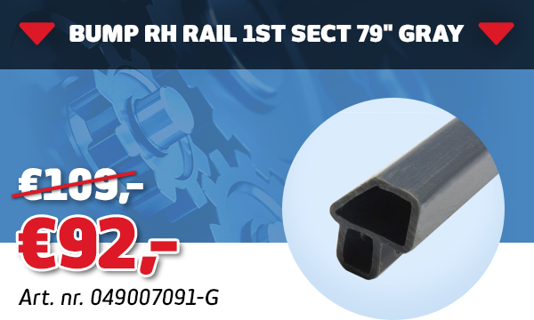Bump RH Rail 1st Sect 79" Gray